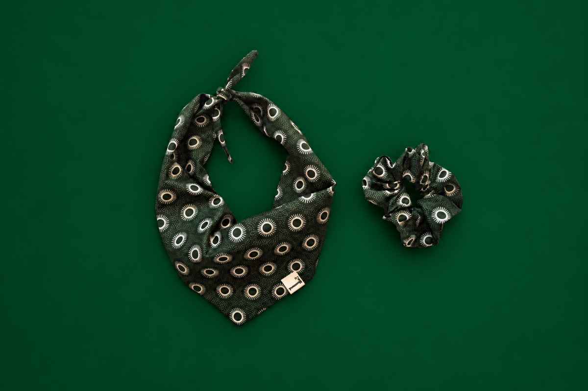 Bandana & Scrunchie in Winter Green
