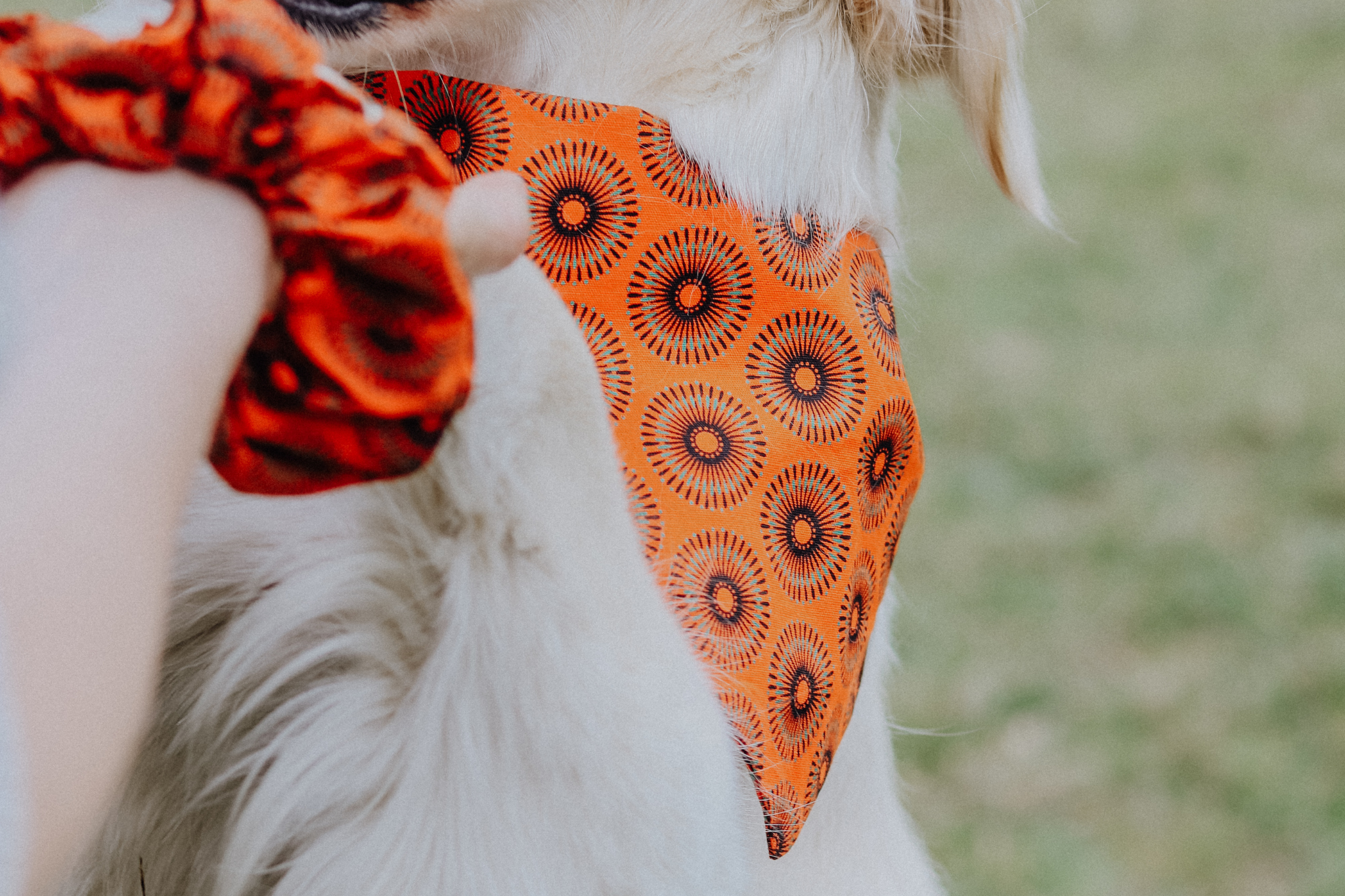 Bandana in Orangem Shweshwe