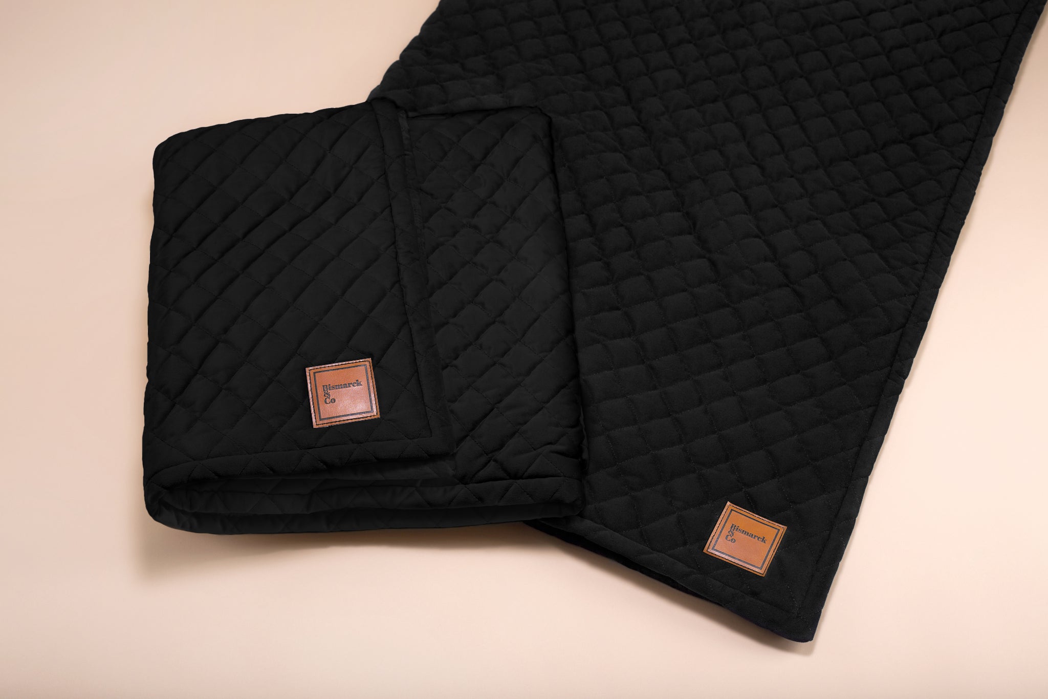 Quilted Velvet & Sherpa Mat in Black